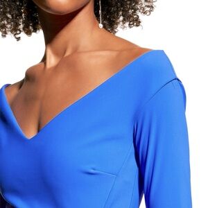 Chiara Boni  La Petite Robe Rosellina Off Shoulder Top Blue